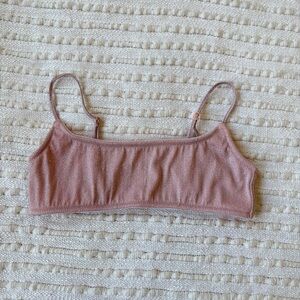 Triangl Bikini Light Pink Sparkle Shimmer Mica Swim Top Size Small-Medium